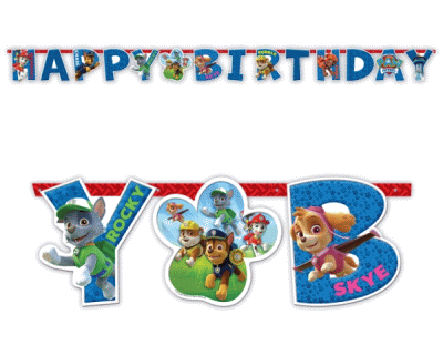 Paw Patrol feest slinger happybirthday