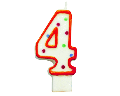 Verjaardagskaars 4 Jaar