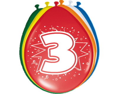 ballonnen 3 jaar (8 per pak)