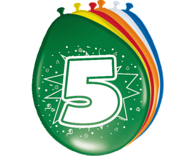 ballonnen 5 jaar (8 per pak)