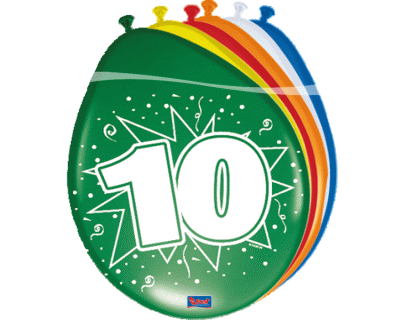 ballonnen 10 jaar (8 per pak)