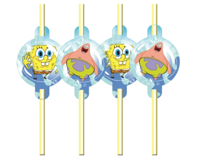 Spongebob verjaardag rietjes 8 pcs