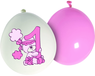 1st verjaardag ballonen roze (20pcs)