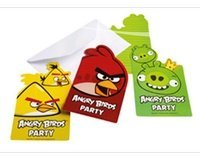 Angry Birds feest uitnodigingen 6 per pak