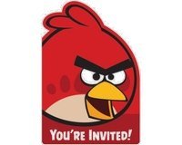 Angry Birds feest uitnodigingen 8 per pak