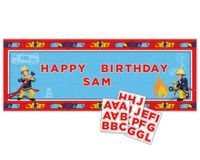 Brandweerman Sam Feestbanner met naam